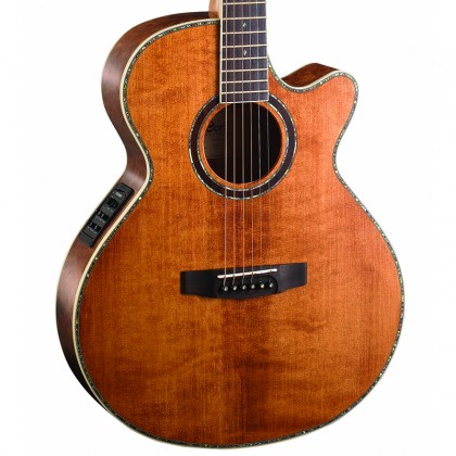 Cort Sfx10 Slim Body Cw Epicea Erable Ova - Antique Brown - Electro acoustic guitar - Variation 1