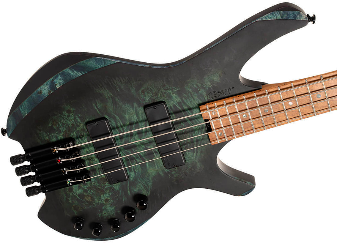 Cort Space 4c Artisan Active Bartolini Mn - Star Dust Green - Solid body electric bass - Variation 2