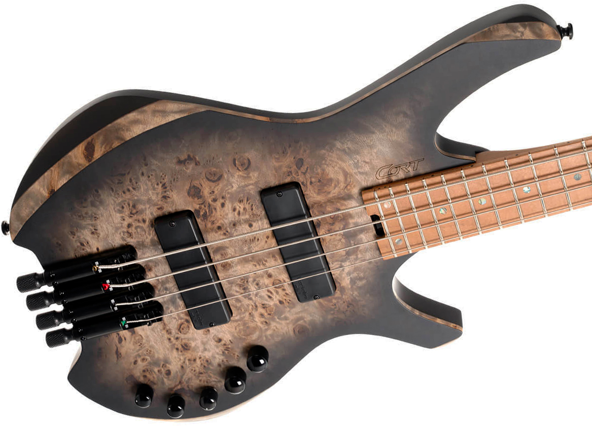 Cort Space 4c Artisan Active Bartolini Mn - Star Dust Black - Solid body electric bass - Variation 2