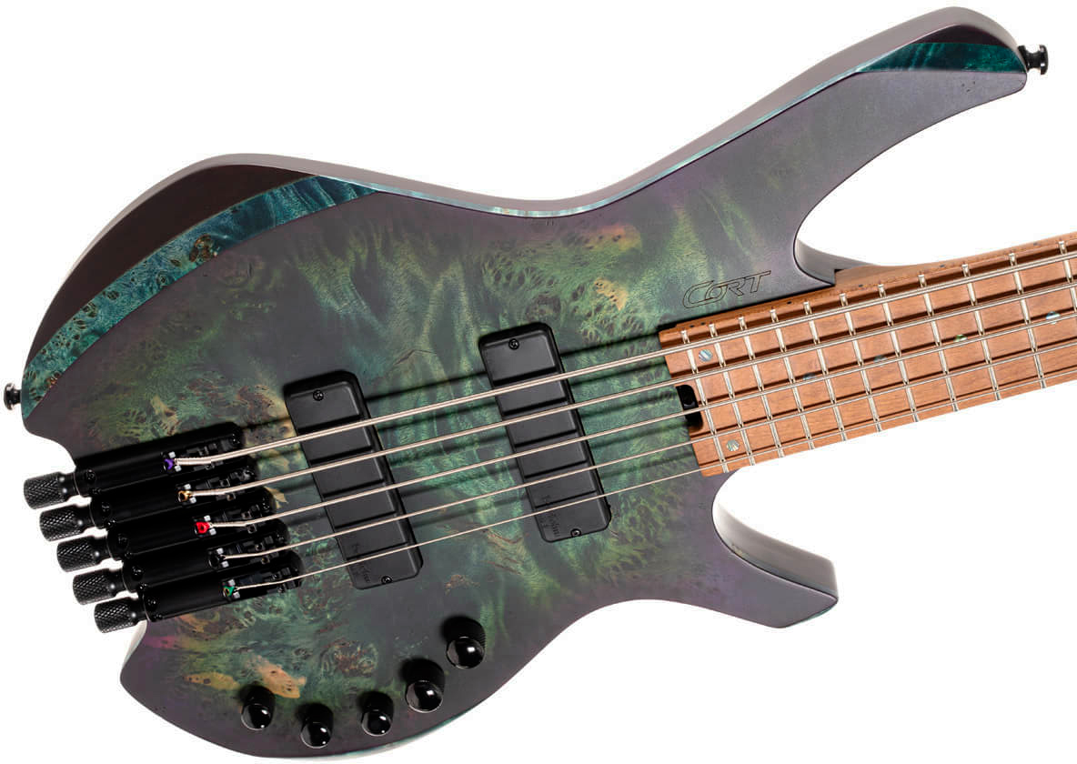 Cort Space 5c Artisan Active Bartolini Mn - Matte Star Dust Green - Solid body electric bass - Variation 2