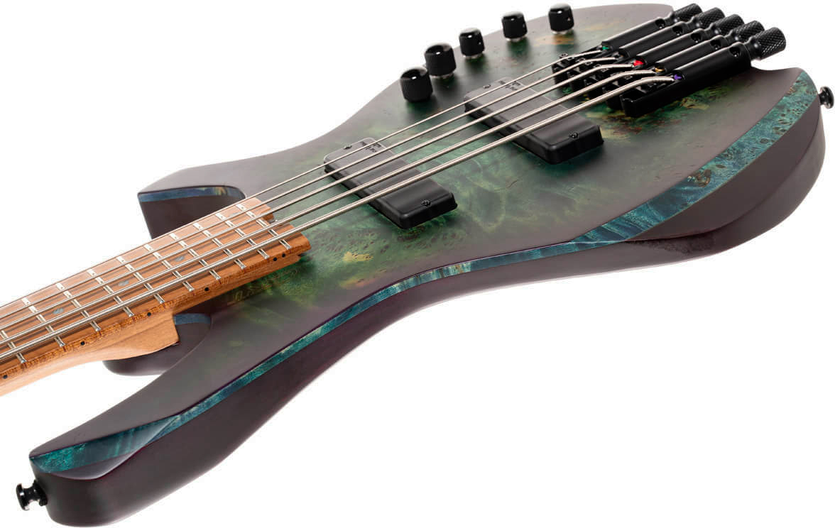 Cort Space 5c Artisan Active Bartolini Mn - Matte Star Dust Green - Solid body electric bass - Variation 3