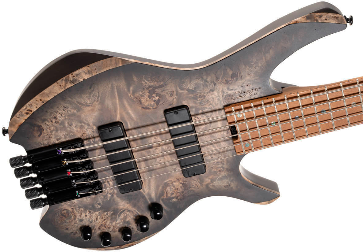 Cort Space 5c Artisan Active Bartolini Mn - Matte Star Dust Black - Solid body electric bass - Variation 8