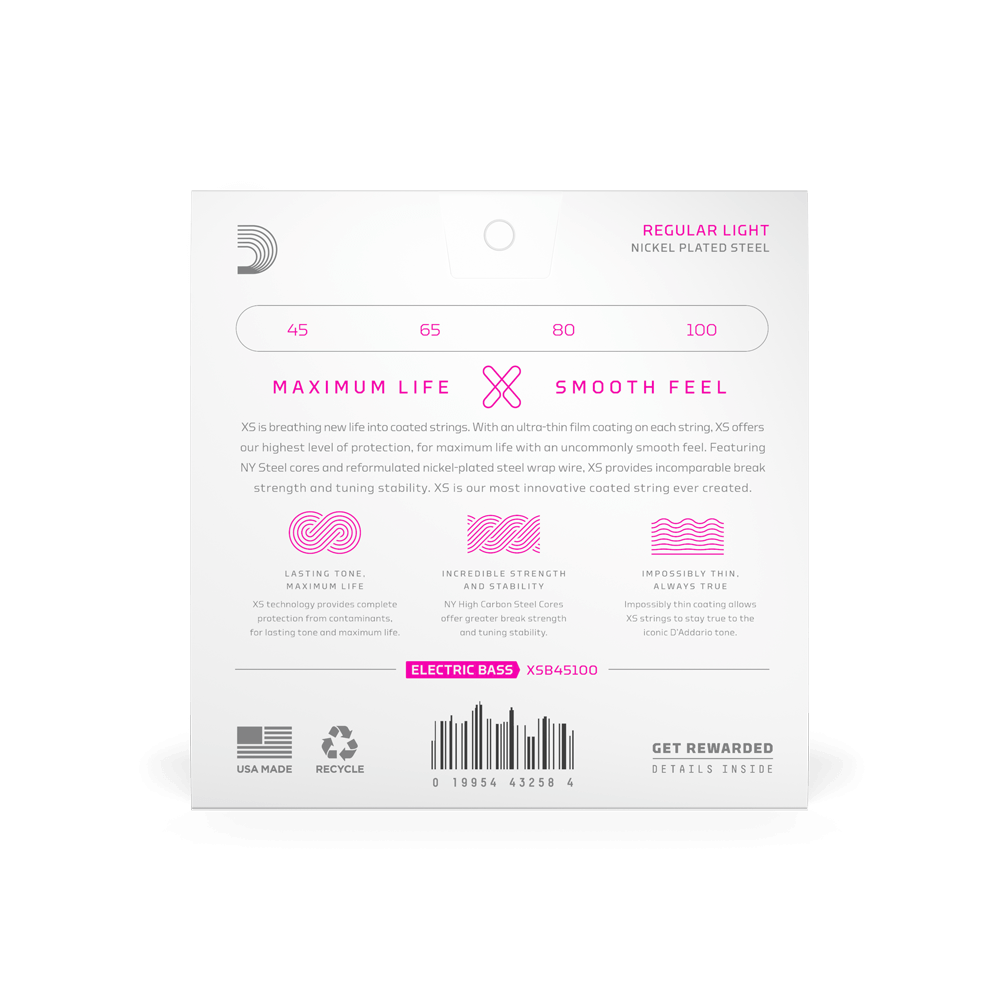 D'addario Jeu De 4 Cordes 45-100 Regular Light, Long Scale Coated Bass Strings - Electric guitar strings - Variation 2