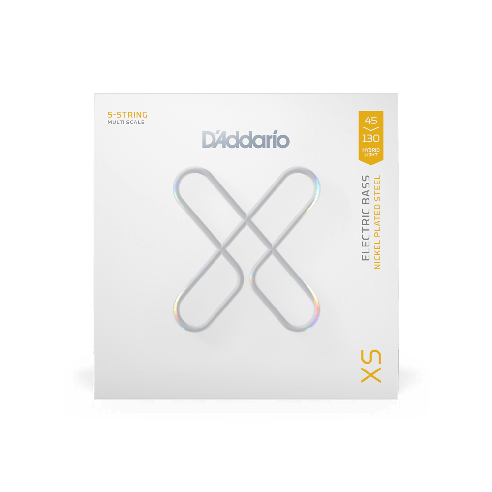 D'addario Jeu De 5 Cordes 45-130 Hybrid Light, Multiscale Coated Bass Strings - Electric guitar strings - Variation 1