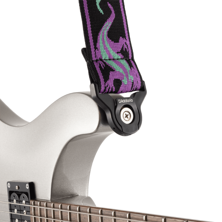 D'addario 50balpw01 Auto Lock Vintage Planet Waves, Lizards Green/purple - Guitar strap - Variation 1