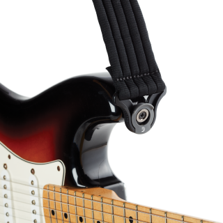 D'addario Auto Lock Strap Black Padded Stripes - Guitar strap - Variation 1