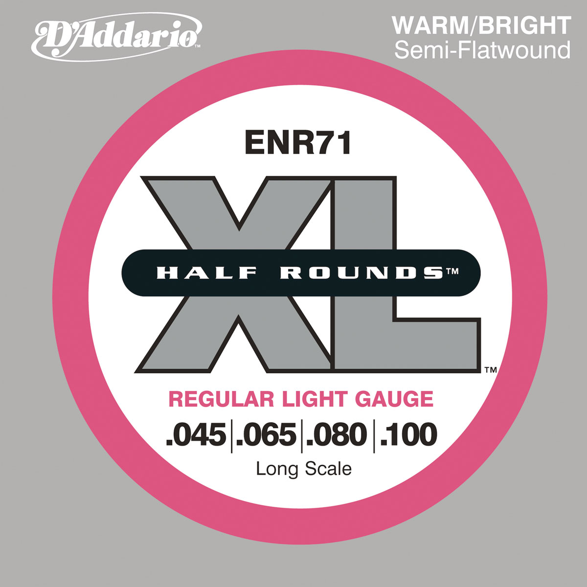 D'addario Jeu De 4 Cordes Enr71 Bass (4) Half Rounds Regular Light / Long Scale 45-100 - Electric bass strings - Variation 1