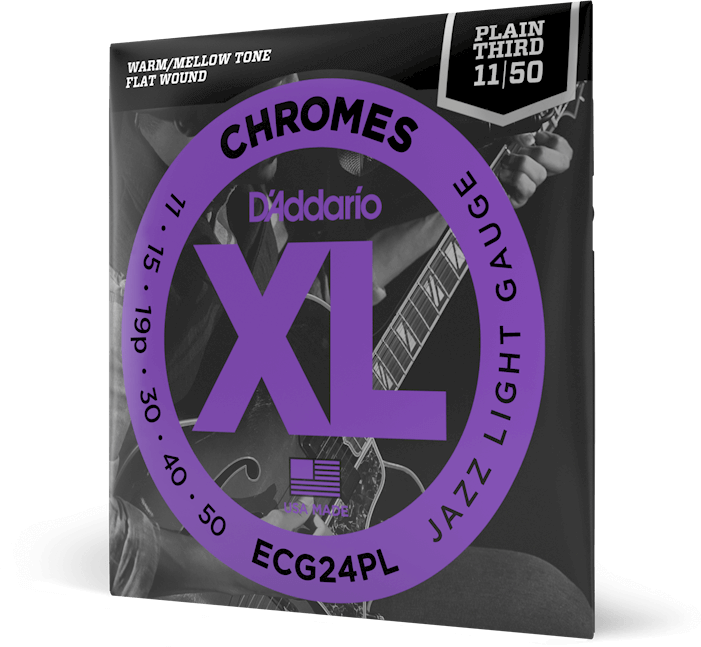D'addario Jeu De 6 Cordes 11-50 Jazz Light, Plain Third, Xl Chromes Electric Guitar Strings - Electric guitar strings - Main picture