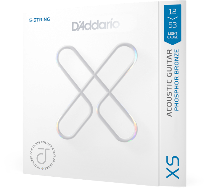 D'addario Jeu De 5 Cordes 12-53 Light, Jacob Collier 5-string Taylor,  Coated Acoustic Guitar Strings - Acoustic guitar strings - Main picture