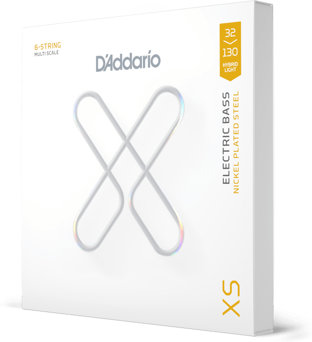D'addario Jeu De 6 Cordes 32-130 Hybrid Light, Multiscale Coated Bass Strings - Electric guitar strings - Main picture