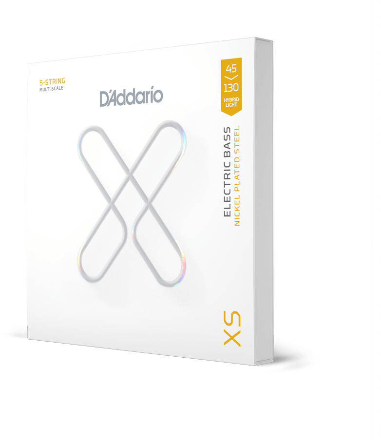 D'addario Jeu De 5 Cordes 45-130 Hybrid Light, Multiscale Coated Bass Strings - Electric guitar strings - Main picture