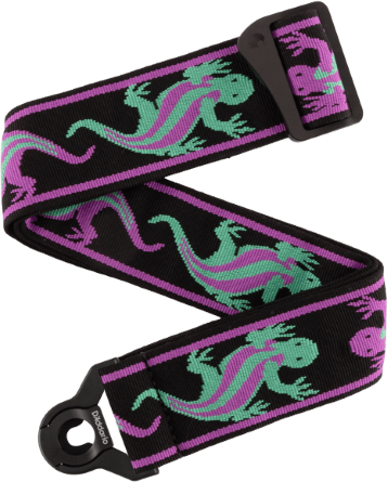 D'addario 50balpw01 Auto Lock Vintage Planet Waves, Lizards Green/purple - Guitar strap - Main picture