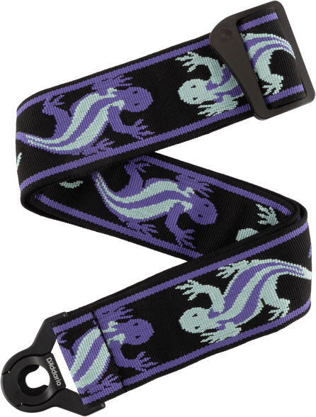 D'addario 50balpw02 Auto Lock Vintage Planet Waves, Lizards Green/blue - Guitar strap - Main picture