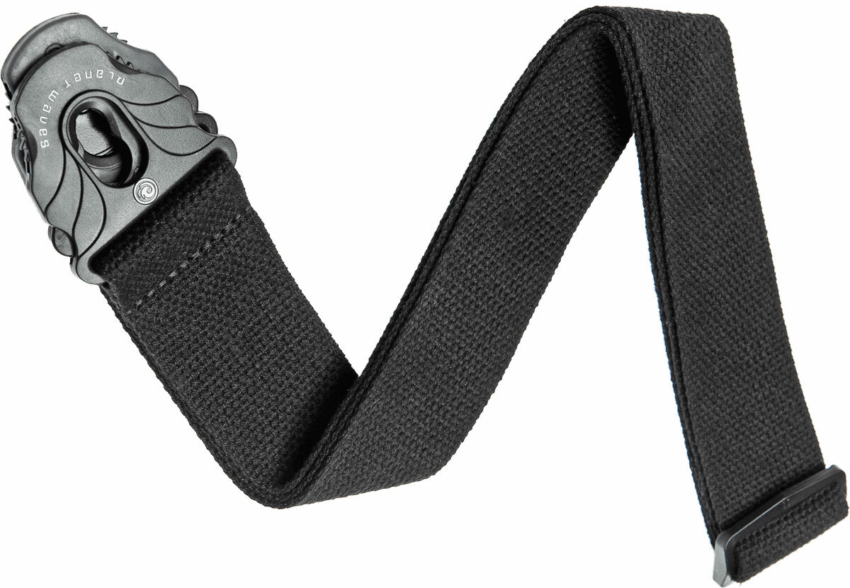 D'addario 50ctpl00 Lock Woven Cotton Guitar Strap 50mm Black - Guitar strap - Main picture