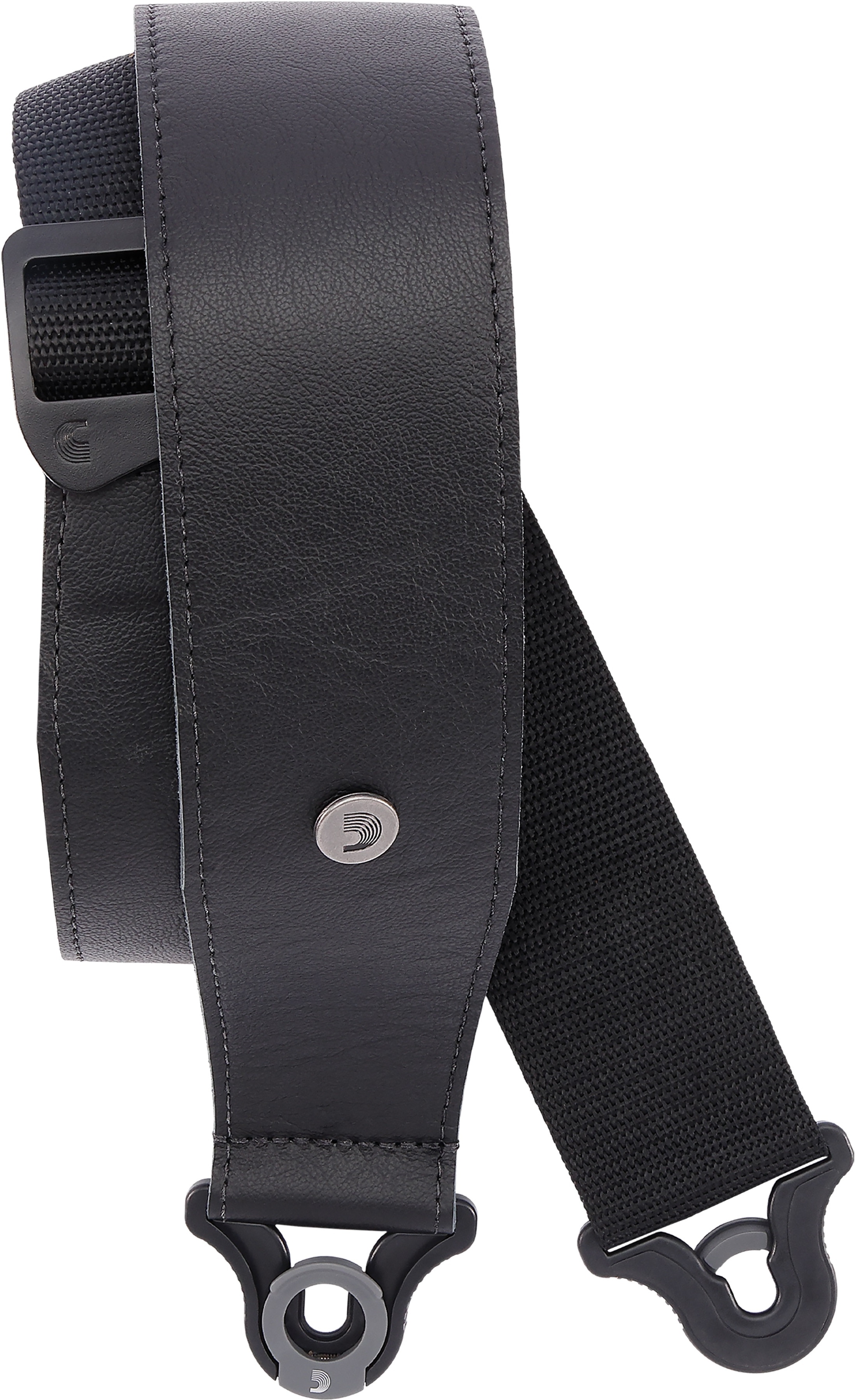 D'addario Auto Lock Cuir Guitar Strap Black Largeur 6,3 Cm - Guitar strap - Main picture