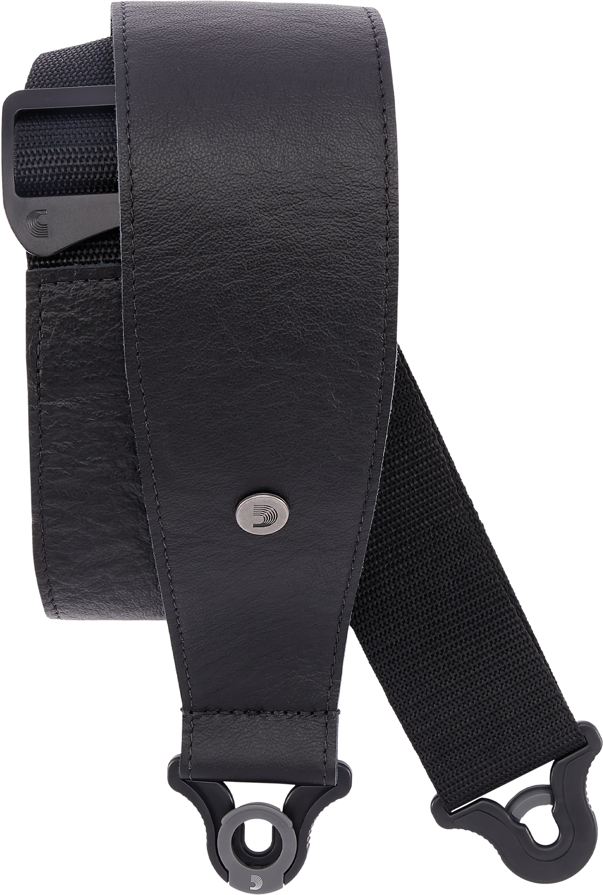 D'addario Auto Lock Cuir Guitar Strap Black Largeur 7,6 Cm - Guitar strap - Main picture