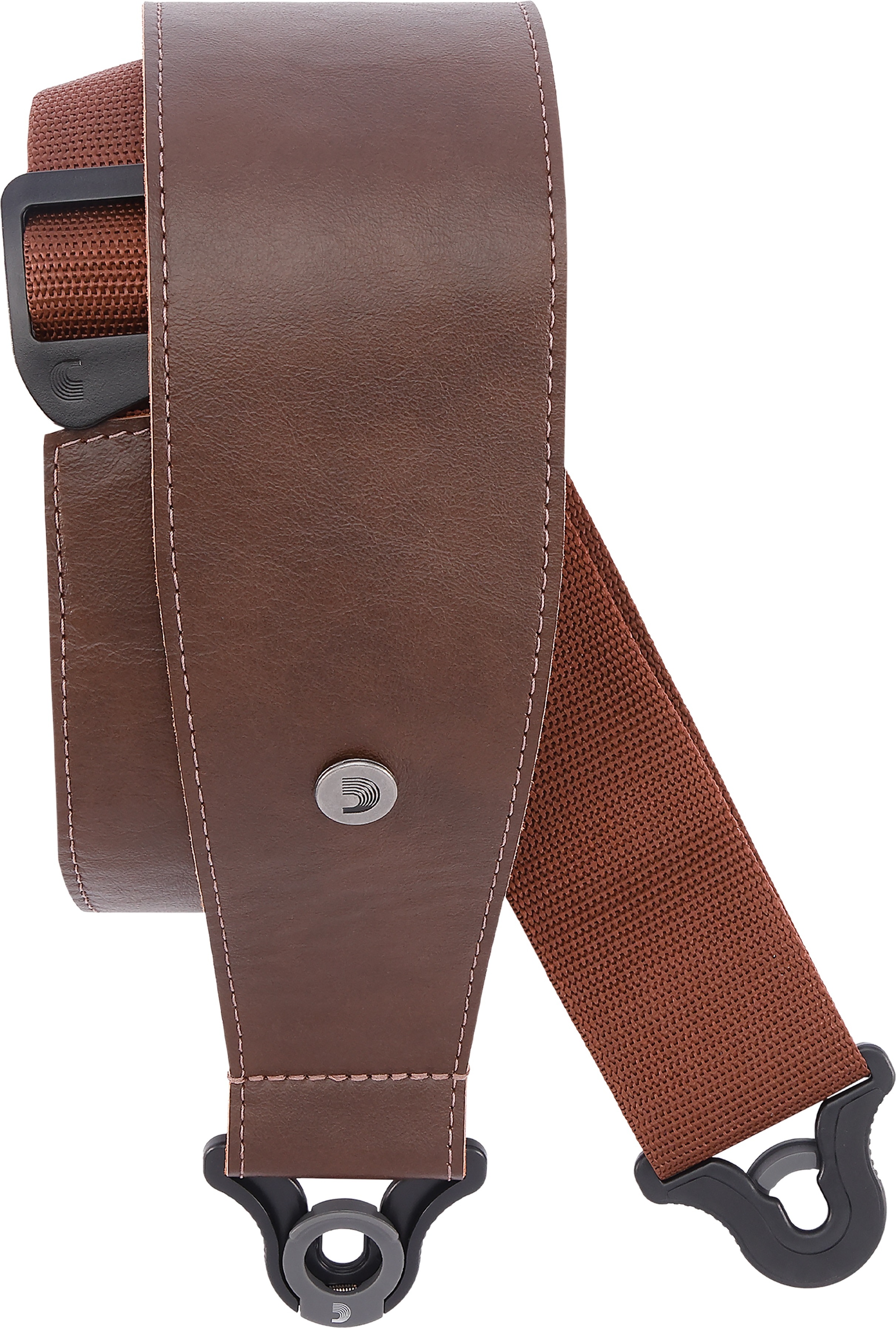 D'addario Auto Lock Cuir Guitar Strap Brown Largeur 7,6 Cm - Guitar strap - Main picture