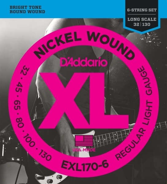 D'addario Basse  Elec 6c Nickelwound 032 130 Exl170 6 - Electric bass strings - Main picture