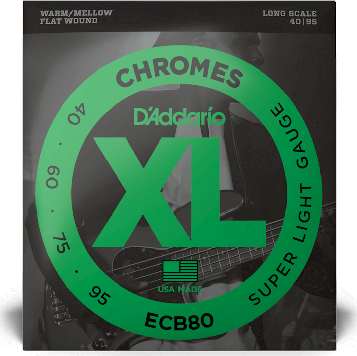 D'addario Jeu De 4 Cordes Ecb80 Bass (4) Chromes Super Light / Long Scale 40-95 - Electric bass strings - Main picture