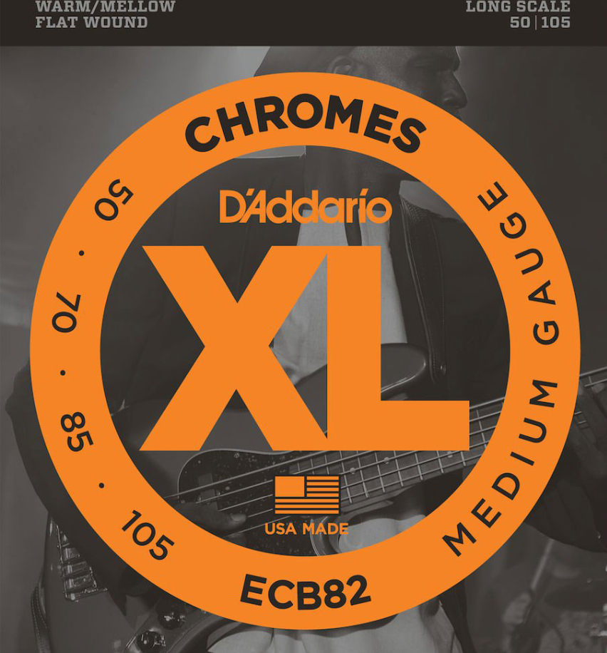 D'addario Ecb82 Chromes Flat Wound Electric Bass Long Scale 4c 50-105 - Electric bass strings - Main picture