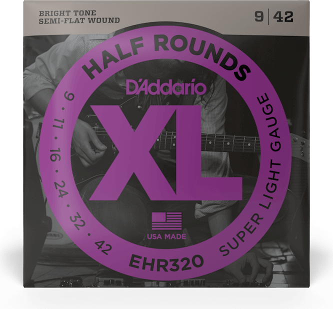 D'addario Jeu De 6 Cordes Ehr320 Electric Half Round Super Light 09-42 - Electric guitar strings - Main picture