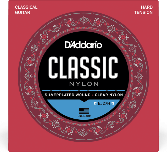 D'addario Ej27h Classic (6) Silver Plated Wrap, Nylon Core, Clear Student Nylon Trebles - Nylon guitar strings - Main picture