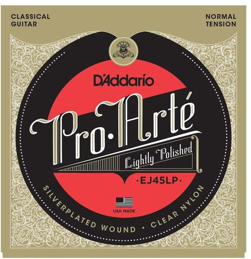 Nylon guitar strings D'addario EJ45LP Pro Arte Classical Lightly Polished - Set of strings