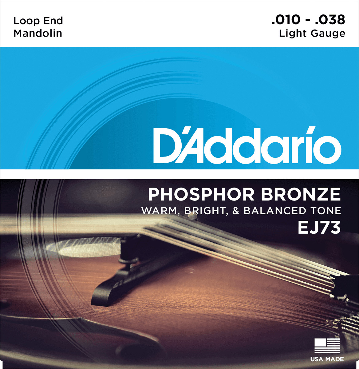 D'addario Ej73 Mandolin Strings Phosphor Bronze Light 10-38 - Mandoline strings - Main picture