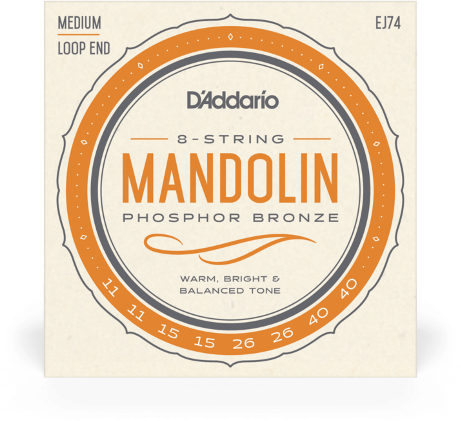 D'addario Ej74 Mandolin Strings Phosphor Bronze Medium 11-40 - Mandoline strings - Main picture