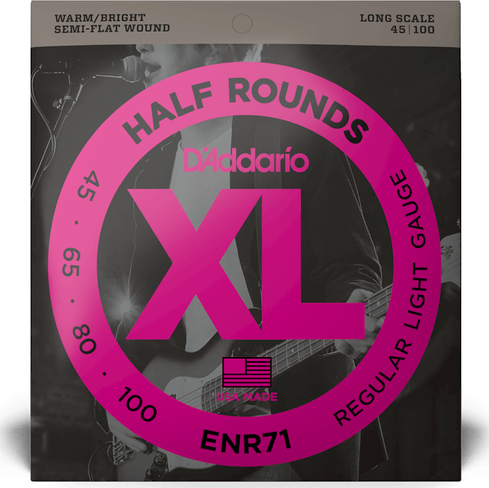 D'addario Jeu De 4 Cordes Enr71 Bass (4) Half Rounds Regular Light / Long Scale 45-100 - Electric bass strings - Main picture