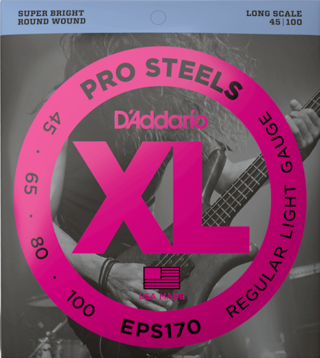 D'addario Eps170 Prosteels Round Wound Electric Bass Long Scale 4c 45-100 - Electric bass strings - Main picture