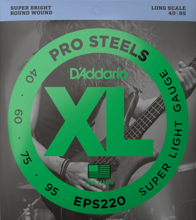 D'addario Eps220 Prosteels Round Wound Electric Bass Long Scale 4c 40-95 - Electric bass strings - Main picture