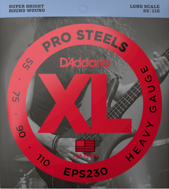 D'addario Eps230 Prosteels Round Wound Electric Bass Long Scale 4c 55-110 - Electric bass strings - Main picture