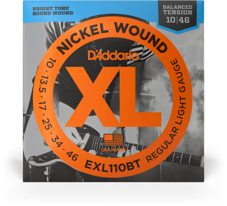 D'addario Jeu De 6 Cordes Exl110bt Nickel Round Wound Balanced Tension Regular Light 10-46 - Electric guitar strings - Main picture