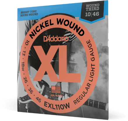 D'addario Exl110w Nickel Wound Regular Light Wound 3rd 10-46 - Electric guitar strings - Main picture