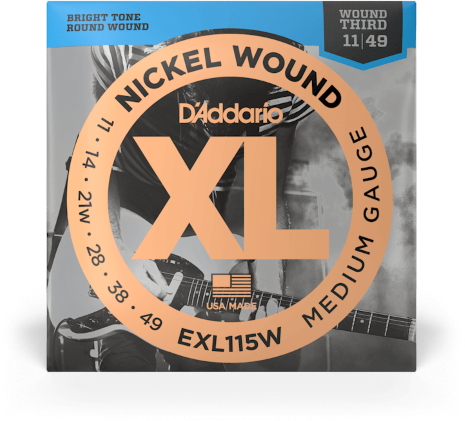 D'addario Jeu De 6 Cordes Exl115w Nickel Round Wound Medium 11-49 - Electric guitar strings - Main picture