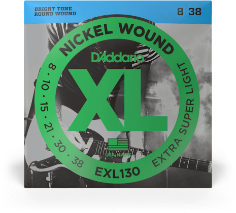 D'addario Exl130 Nickel Wound, Extra-super Light, 8-38 - Electric guitar strings - Main picture