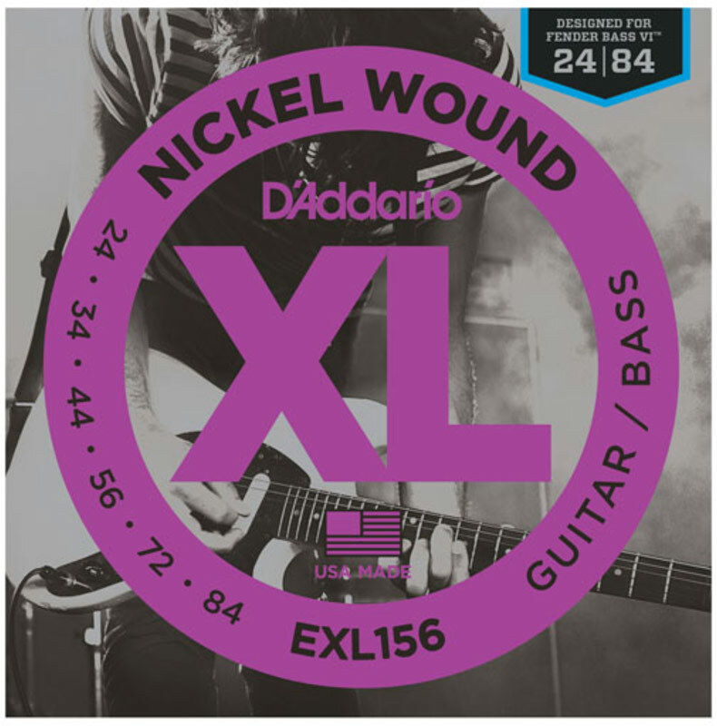 D'addario Exl156 Nickel Round Wound Fender Bass Vi 24-84 - Electric bass strings - Main picture