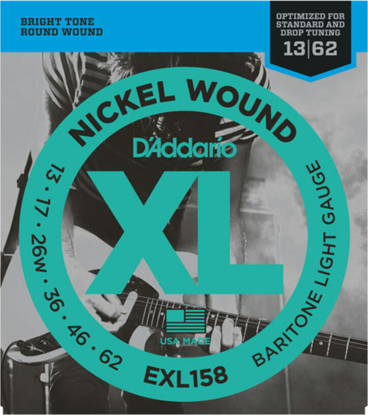 D'addario Jeu De 6 Cordes Exl158 Nickel Round Wound Baritone Light 13-62 - Electric guitar strings - Main picture