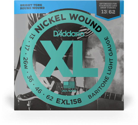 D'addario Jeu De 6 Cordes Exl158 Nickel Round Wound Baritone Light 13-62 - Electric guitar strings - Main picture
