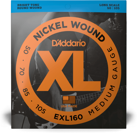 D'addario Jeu De 4 Cordes Exl160 Nickel Round Wound Bass Long Scale Medium 50-105 - Electric bass strings - Main picture