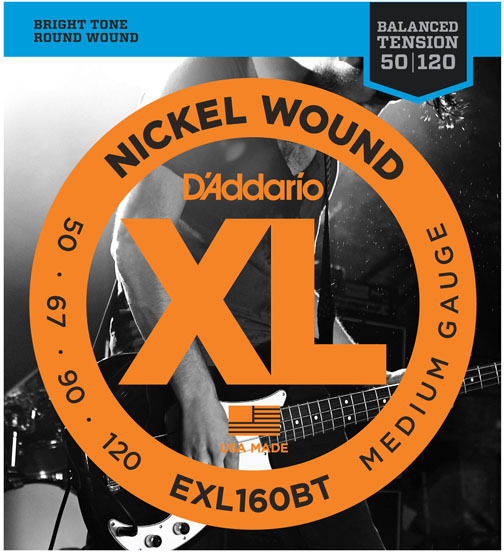 D'addario Exl160bt Nickel Wound Electric Bass Balanced Tension 50-120 - Electric bass strings - Main picture