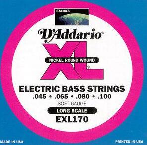D'addario Jeu De 4 Cordes Exl170 Nickel Round Wound Bass Long Scale Light 45-100 - Electric bass strings - Main picture