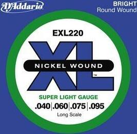 D'addario Jeu De 4 Cordes Exl220 Bass(4) Nickel Wound Super Light 40-95 - Electric bass strings - Main picture