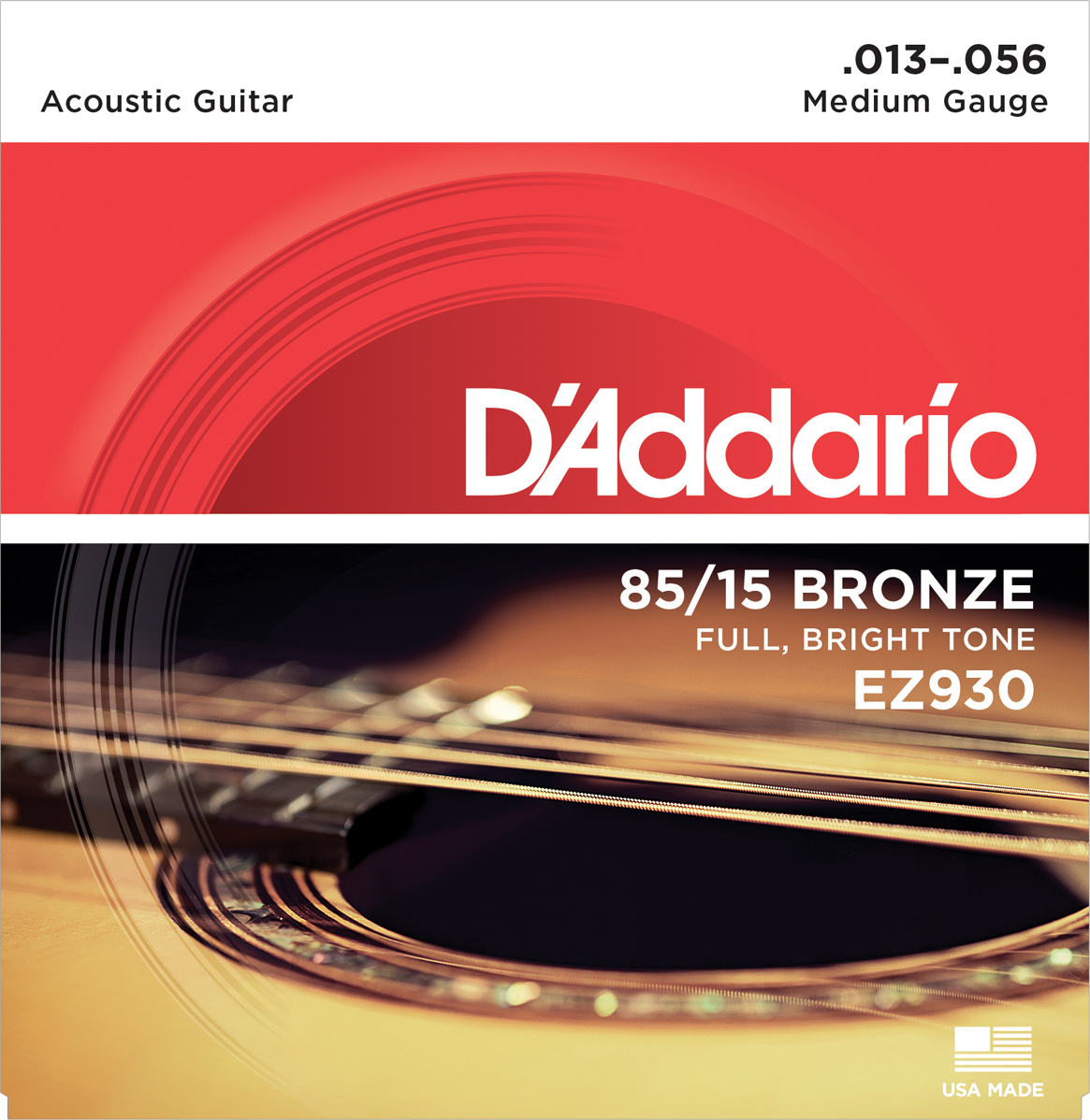 D'addario Ez930 85/15 Bronze Acoustic Guitar Strings, Medium, 13-56 - Acoustic guitar strings - Main picture