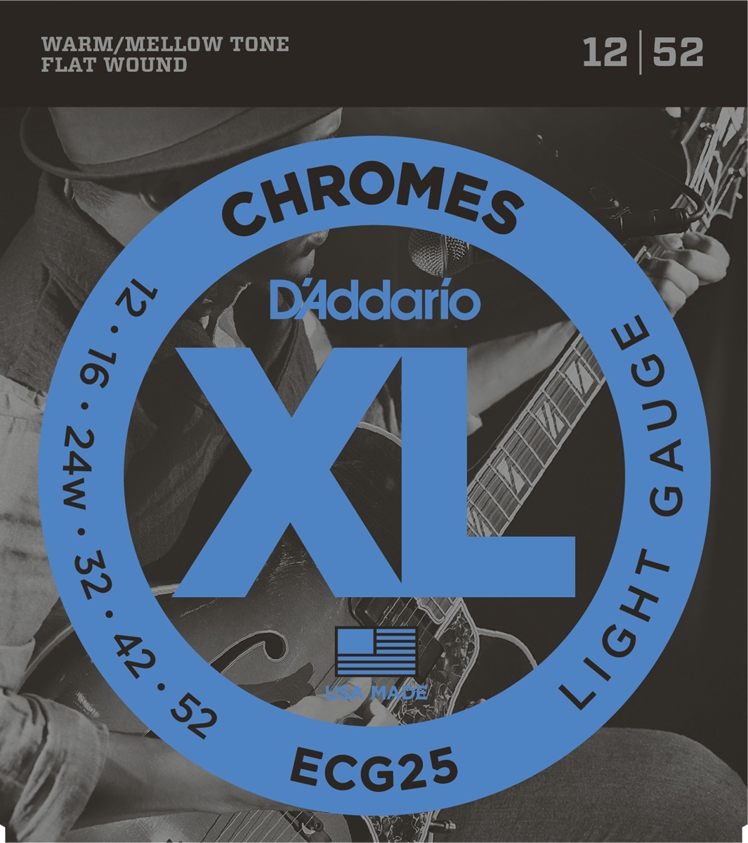 D'addario Jeu De 6 Cordes Guit. Elec. 6c Chromes Jazz 012.052 Ecg25 - Electric guitar strings - Main picture