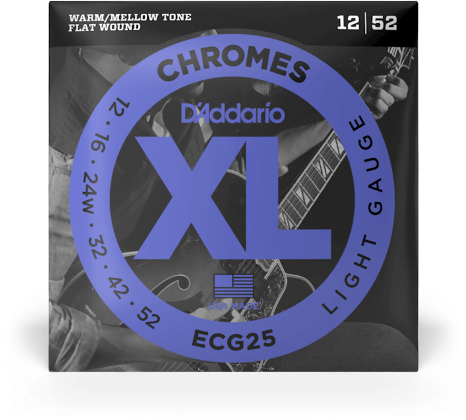 D'addario Jeu De 6 Cordes Guit. Elec. 6c Chromes Jazz 012.052 Ecg25 - Electric guitar strings - Main picture