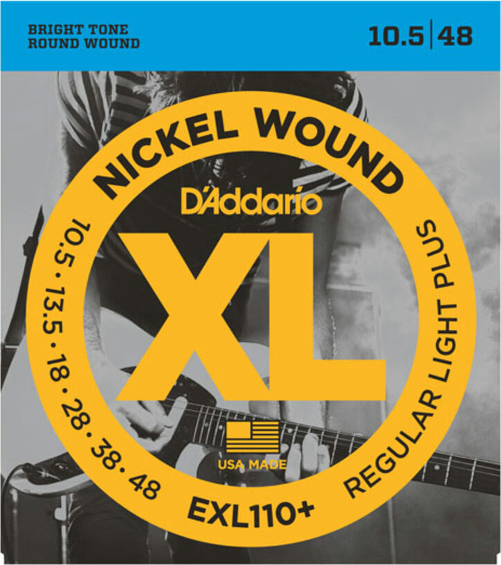D'addario Guit. Elec. 6c Nickel Round Wound Regular Light Plus 10.5-48 Exl110+ - Electric guitar strings - Main picture
