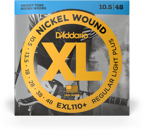 D'addario Guit. Elec. 6c Nickel Round Wound Regular Light Plus 10.5-48 Exl110+ - Electric guitar strings - Main picture