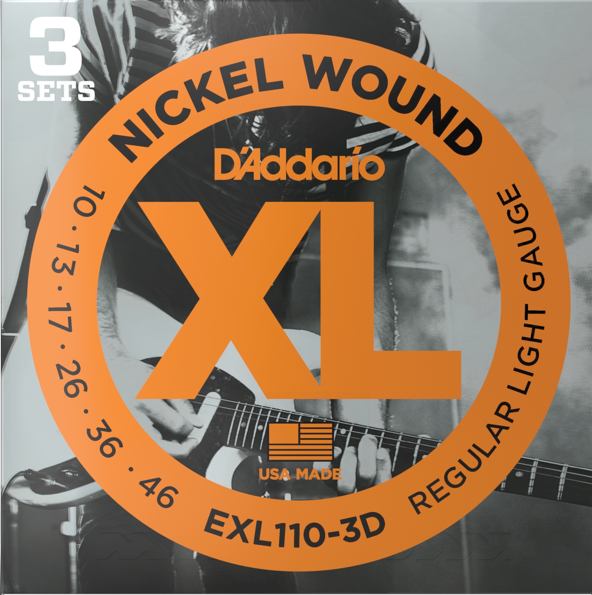 D'addario Jeu De 6 Cordes Exl110 3d Regular Light 10-46 - Electric guitar strings - Main picture